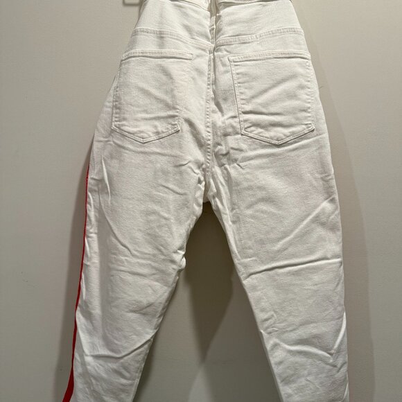 NWOT Madewell Stovepipe Jeans in Tile White: Tuxedo Stripe Edition size 33 - Picture 8 of 11